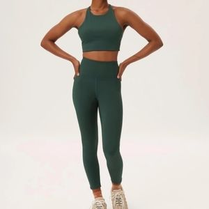 Moss Green Compressive High-Rise Legging & Paloma Racerback Bra Workout Set